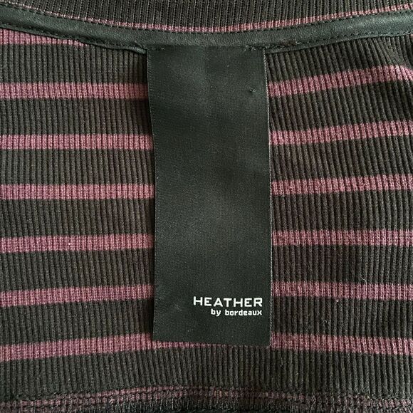 Heather by Bordeaux Pleated Back Striped Long Sleeve Loose Fit Top S - Picture 6 of 7